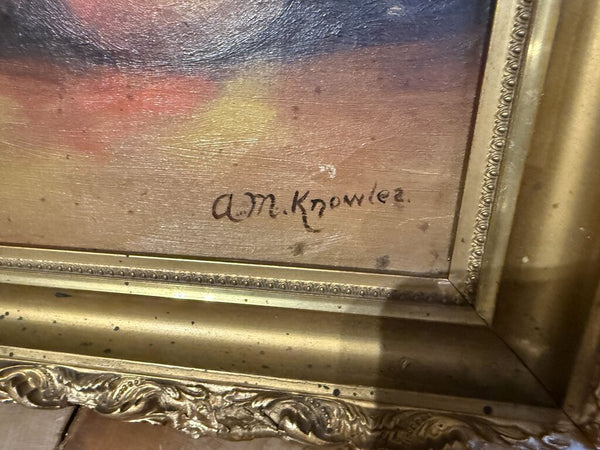 Antique signed oil painting, pears