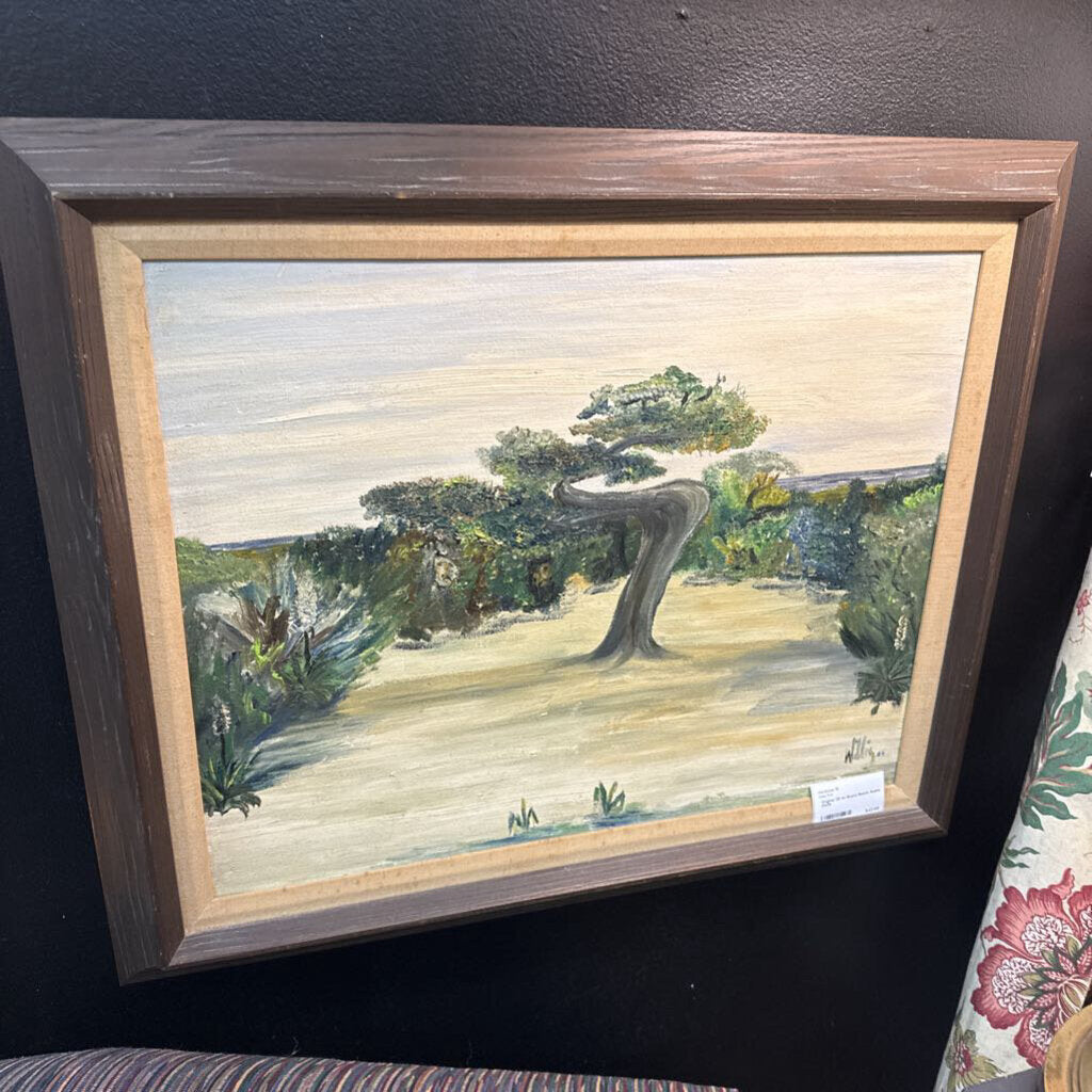 Original Oil on Board Beach Scene 21x25