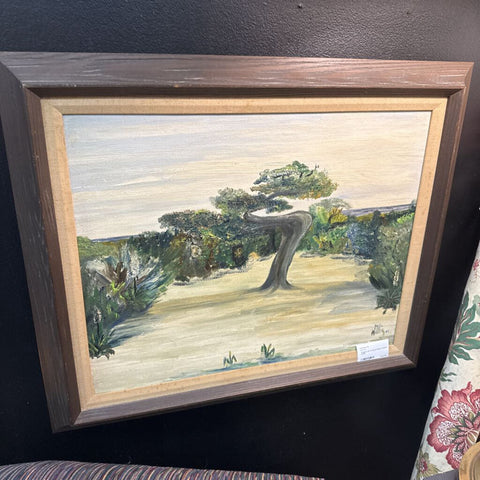 Original Oil on Board Beach Scene 21x25