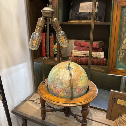 Vtg. Library Globe Lamp
