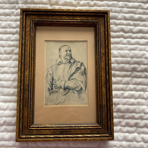Vintage Engraved Portrait of Famous Painter Jan Snellinck 8.75" x 6"