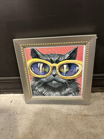 Artist Signed cat portrait
