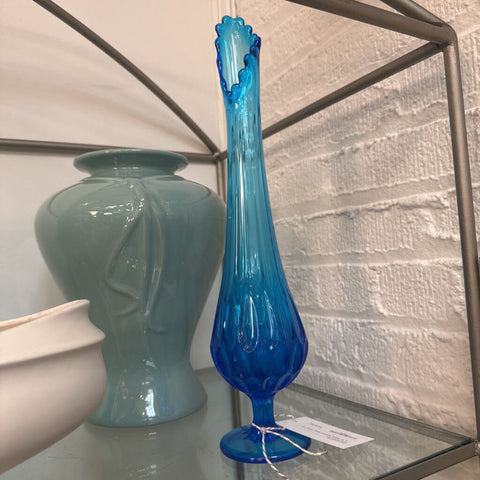 L. E. Smith Saphire Blue Vase 17"