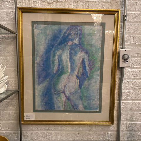 Framed Pastel Nude, Signed 26x31.5"