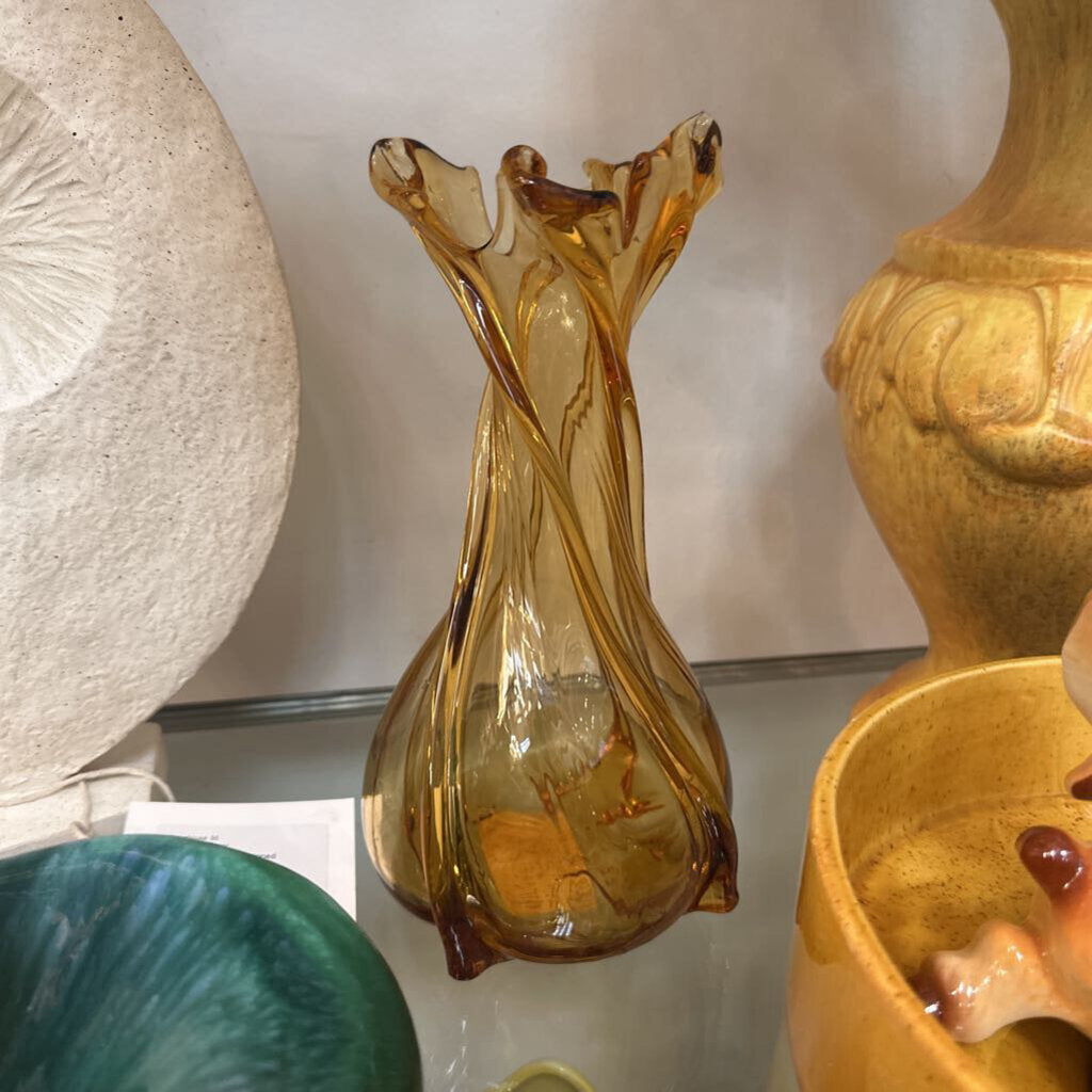 MCM Amber Swirl Vase