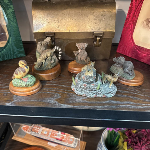 Vintage Audubon bronze animal figurines (5 in set)