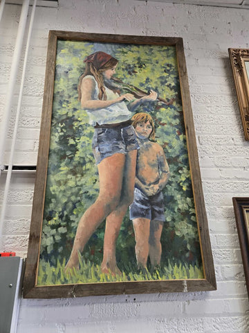 Siblings painting 36 x 63