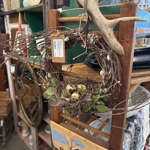 Hand Made Grapevine Wreath with Quail Egg 18x10