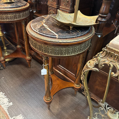 French Louis XV Style bronze mounted marble top side table EACH