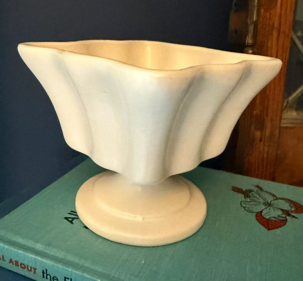 Square White Pottery 5" tall W1743