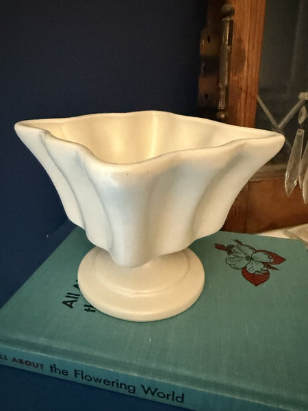 Square White Pottery 5" tall W1743