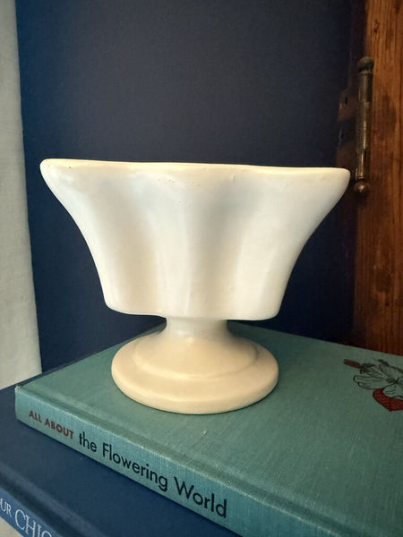 Square White Pottery 5" tall W1743