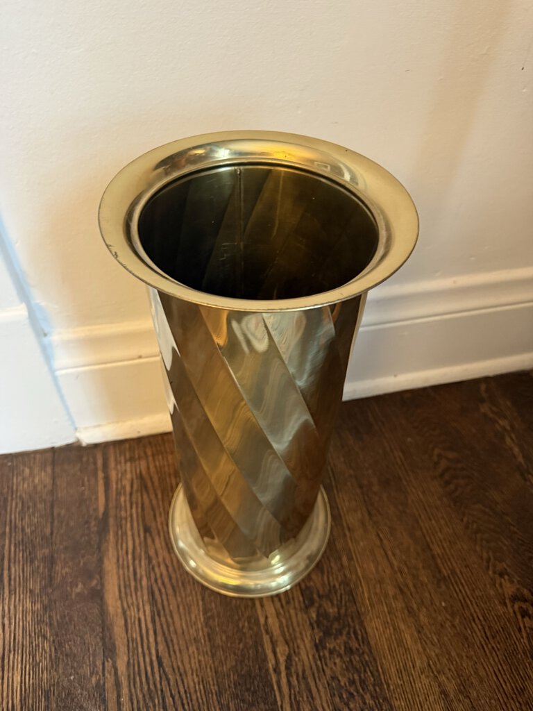 Brass Umbrella Stand 18"tall 8"diam W1709