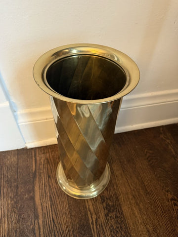Brass Umbrella Stand 18"tall 8"diam W1709