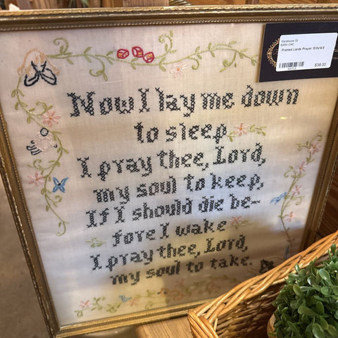 Framed Lords Prayer 13.5x14.5