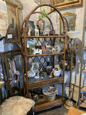 Bamboo & Glass 4 Shelf Cabinet~ 18" d x 30" w x 77.5" t~ Pick up in Store