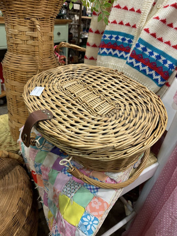 Covered basket with handles