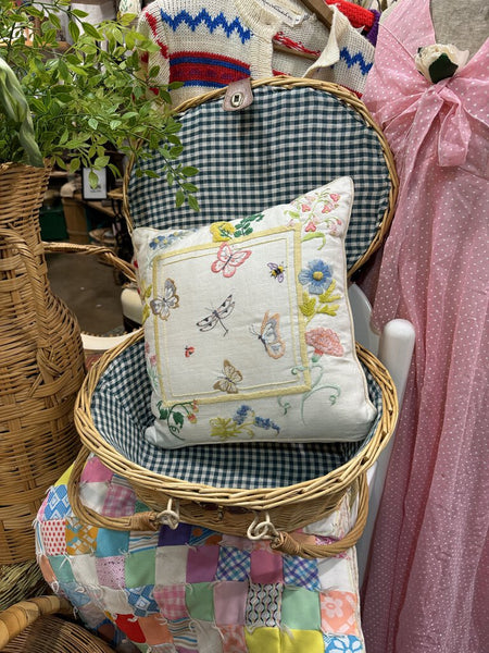Covered basket with handles