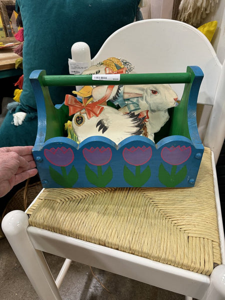 Wood tulip painted tote