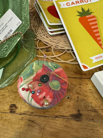 Pin cushion from vintage fabric