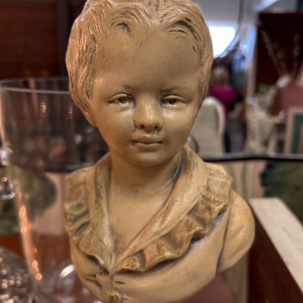 Vintage French Marie Antoinette's Children Plaster Busts Pair 10.5"