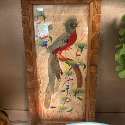 Vintage Feather Handpainted Art