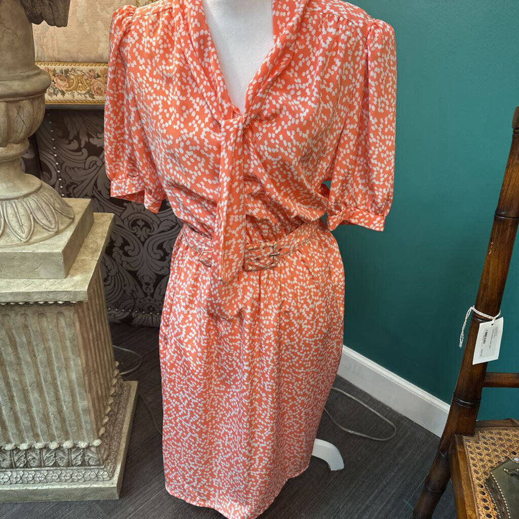 Vint. Diane Von Furstenberg Belted Dress Sz Small