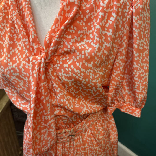 Vint. Diane Von Furstenberg Belted Dress Sz Small