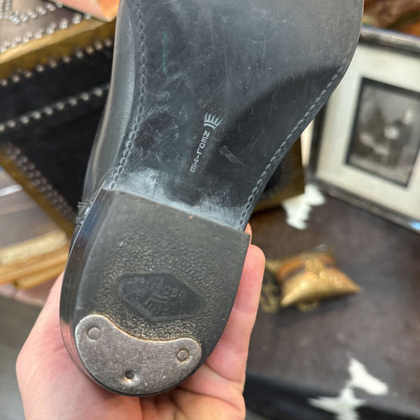50's wild bull motif cowboy boots with Neolite soles, size 6