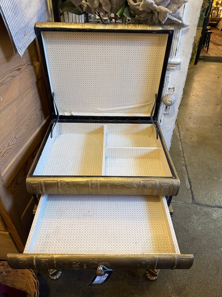 Faux Book Side Table Inspired by Maitland Smith 23W 18D 30.5H IN STORE PICKUP ONLY