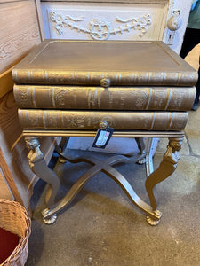 Faux Book Side Table Inspired by Maitland Smith 23W 18D 30.5H IN STORE PICKUP ONLY