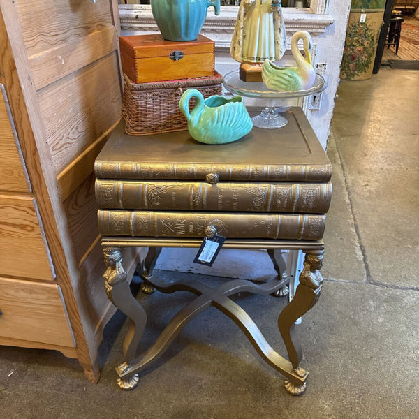 Faux Book Side Table Inspired by Maitland Smith 23W 18D 30.5H IN STORE PICKUP ONLY