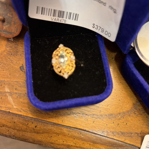 !4K blue topaz and diamond ring, sizeable.