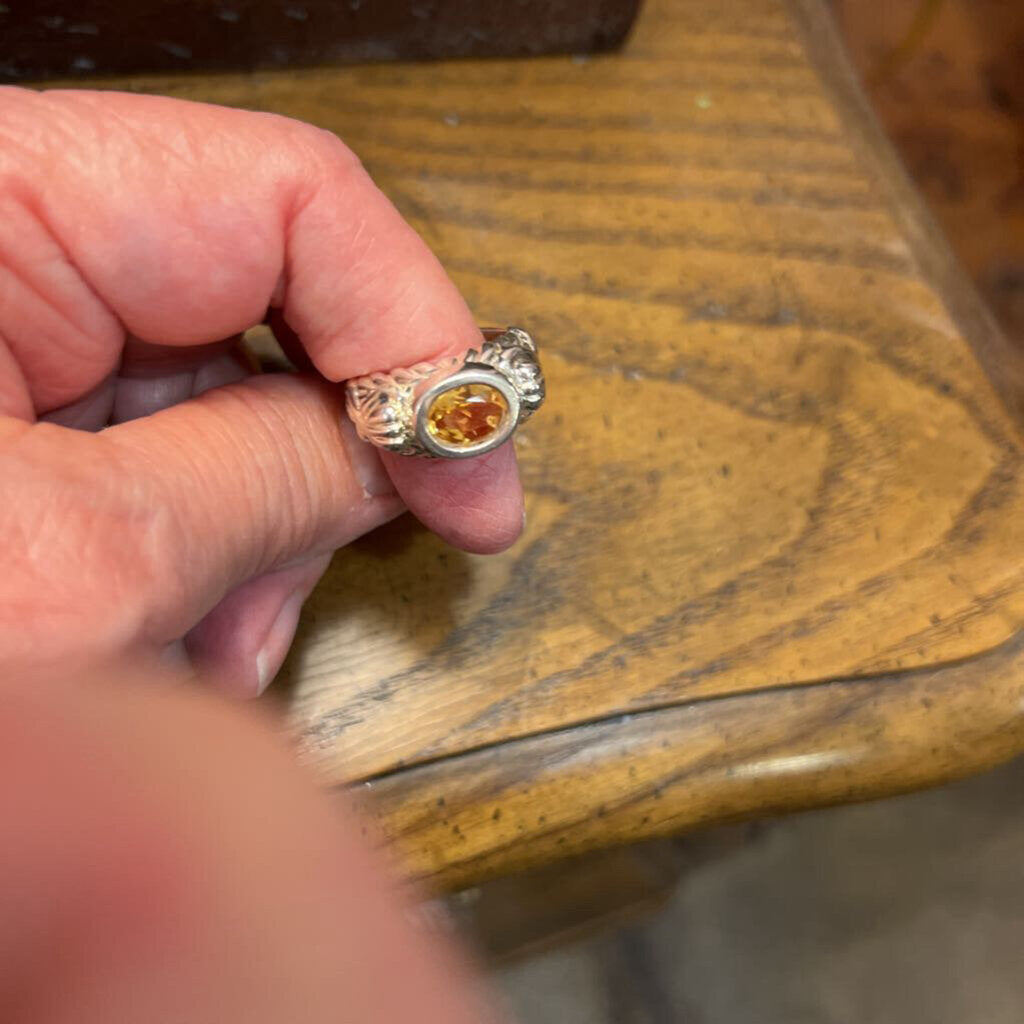 Sterling silver Judith Ripken topaz ring