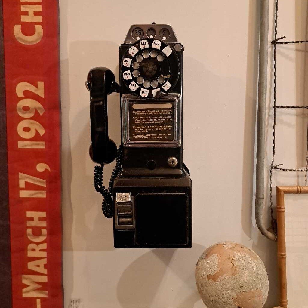 Vtg. "Northern Electric" - (3) Slot Pay Telephone w/Enamel Face