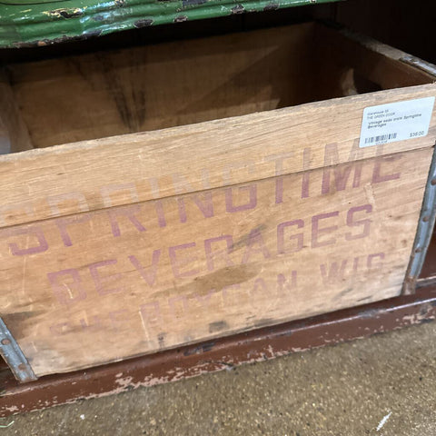 Vintage soda crate Springtime Beverages
