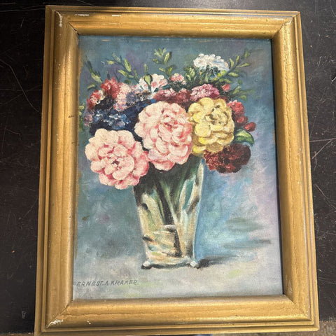 Vintage Floral Painting 17x14