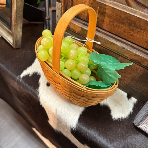 Longaberger basket of faux grapes