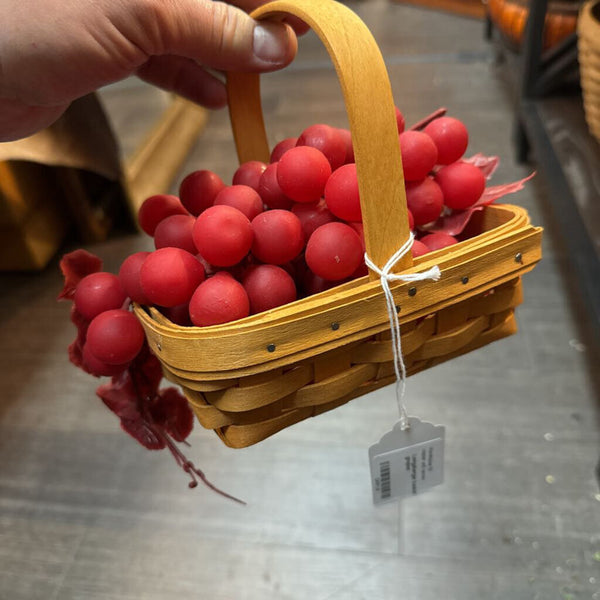 Longaberger basket of faux grapes