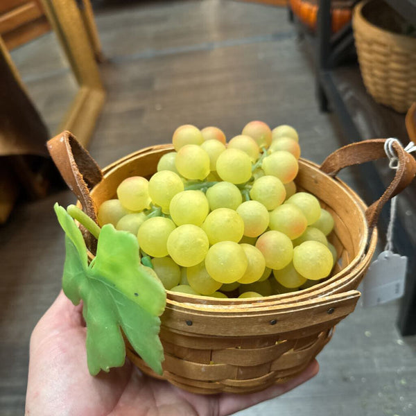 Longaberger basket of faux grapes