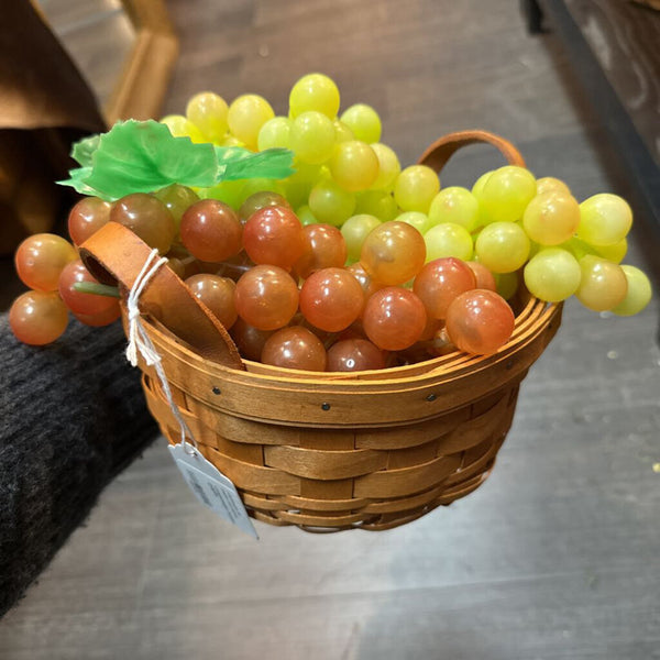 Longaberger basket of faux grapes