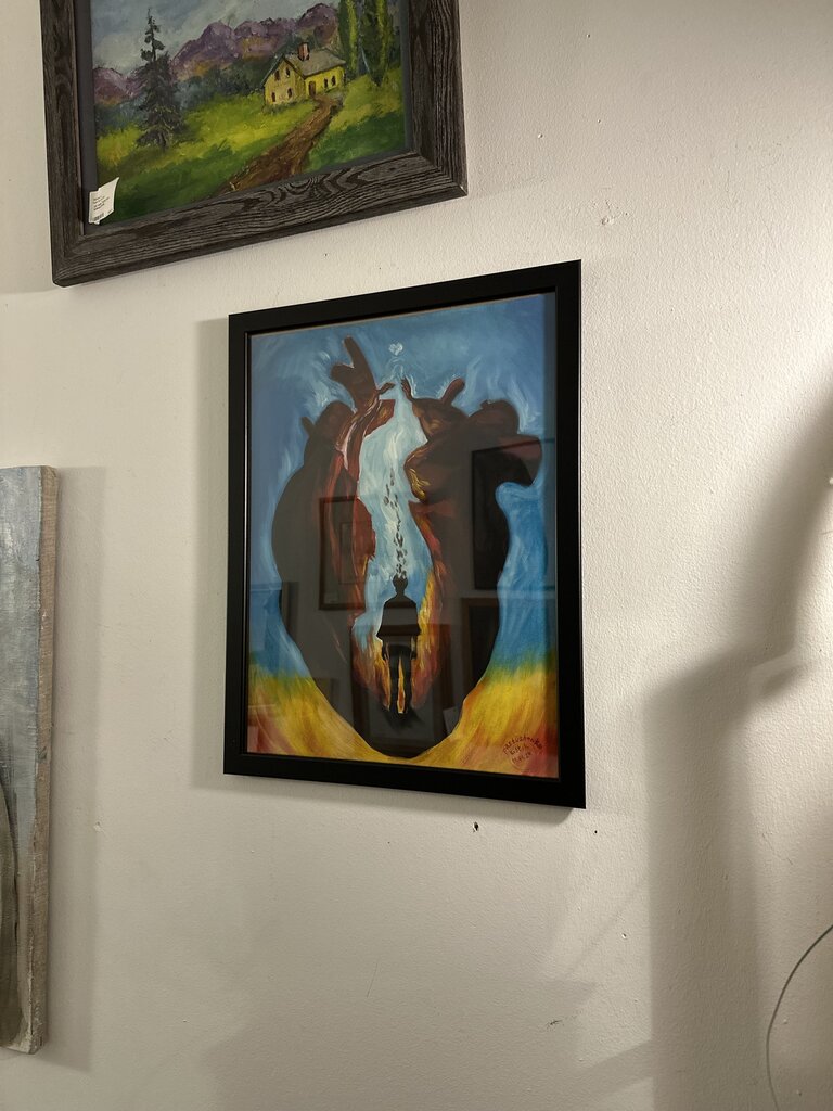 Surrealism flaming painting