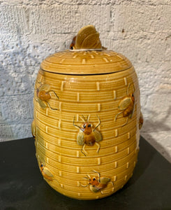 Vintage Japan Brown Bee Cookie Jar~ 6" w x 8" t