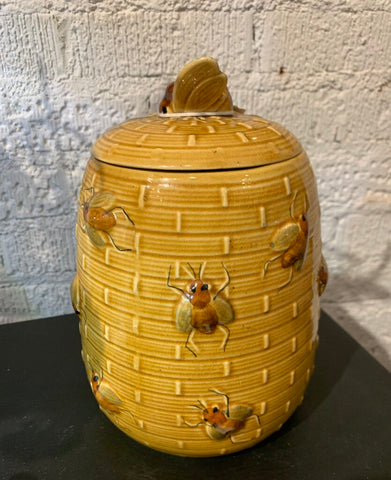 Vintage Japan Brown Bee Cookie Jar~ 6" w x 8" t