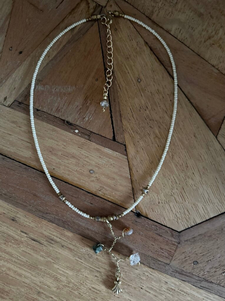 Wire Branch w/Beads on seed bead chain designed by me