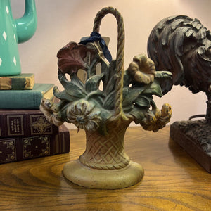 HUBLEY, basket of flowers, cast iron