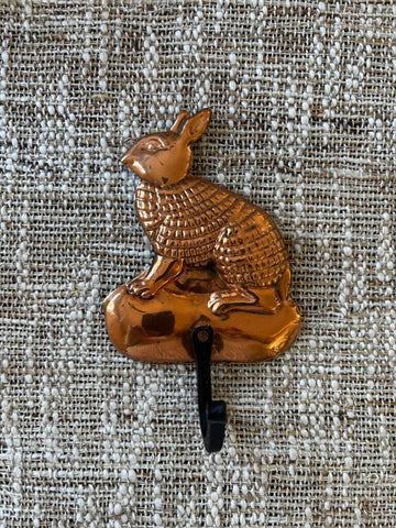 Vintage Copper Rabbit Hook