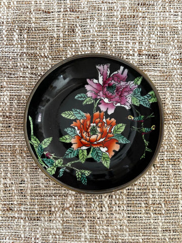 Vintage Cloisonne Enamel Brass Bowl