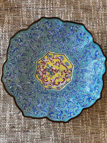 Vintage Enamel Dragon Bowl