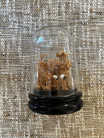 Vintage Cork Carving Trees & Cranes 5H